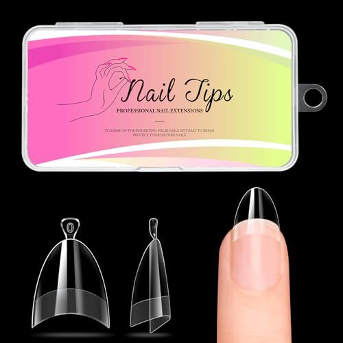 Short Almond Nail Tips 240PCS Half Matte Soft Gel Half Matte Almond Nail Tips