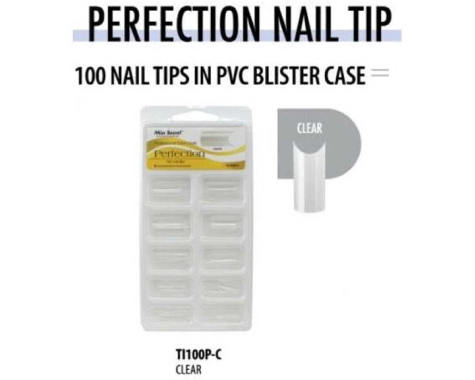Mia Secret Perfection Tips (Clear) 100pcs in Blister Case