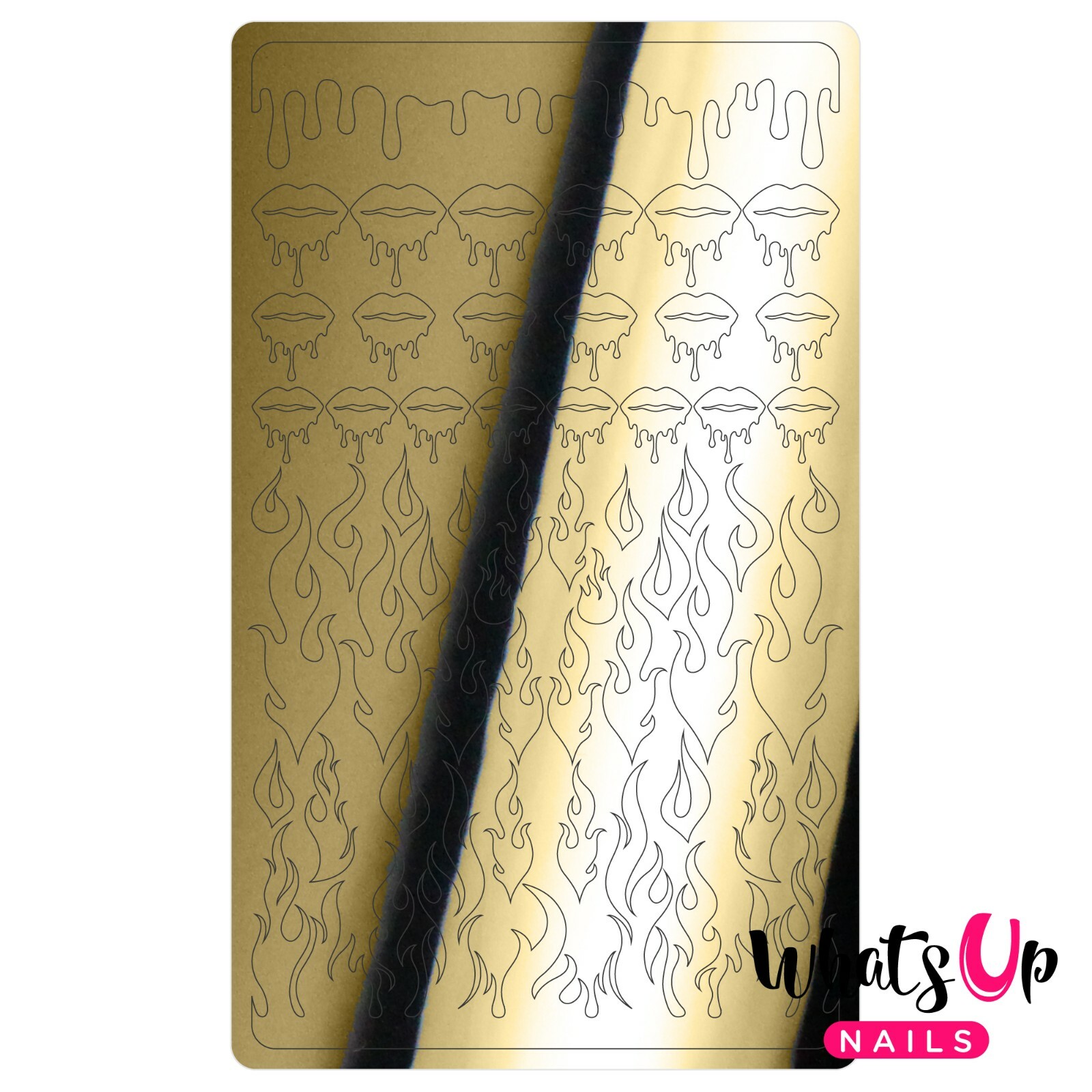 Dripping Flames Stickers (Gold) – Daily Charme Collaboration, Nail Stickers