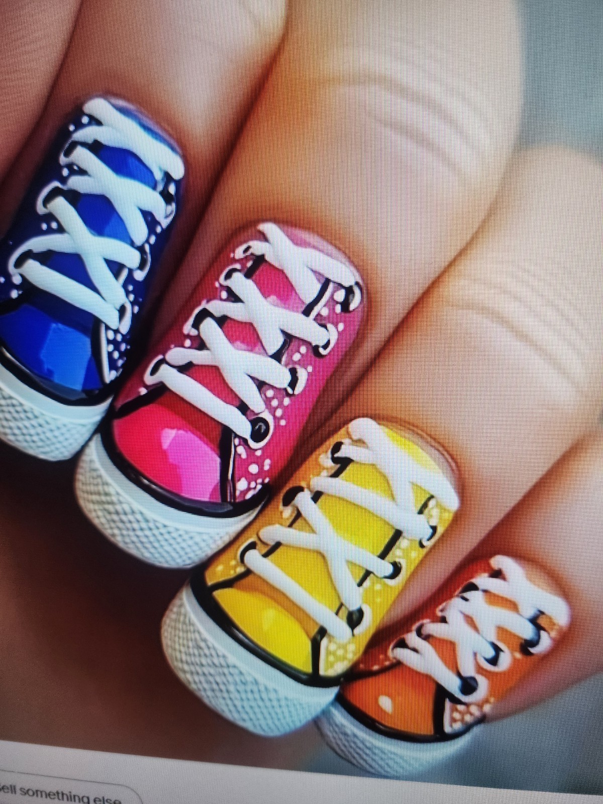 24 Pcs Press On Nails/blue Orange White And Pink Striped Design Ballet Shape