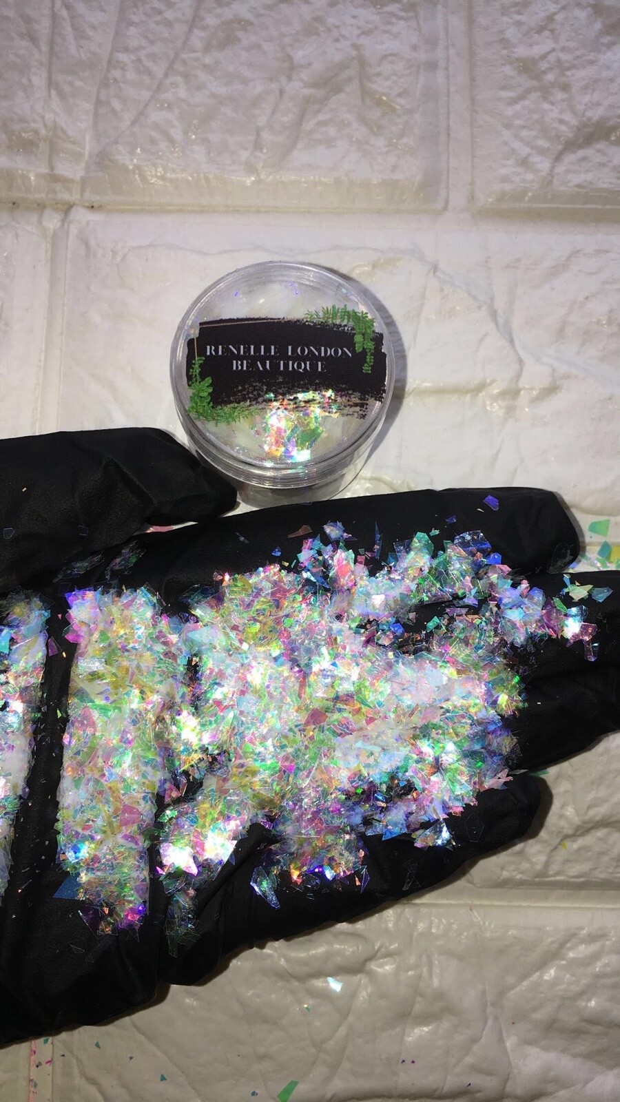 Glitter Mylar Irregular Flakes Chunky Iridescent Chameleon Nail Art 20g Pot