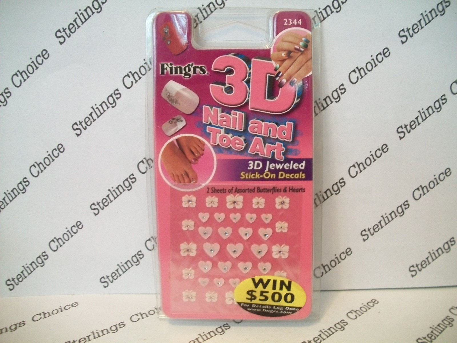 Fing’rs 3D Nail & Toe Art 3D Jeweled Stick-on Decals #2344