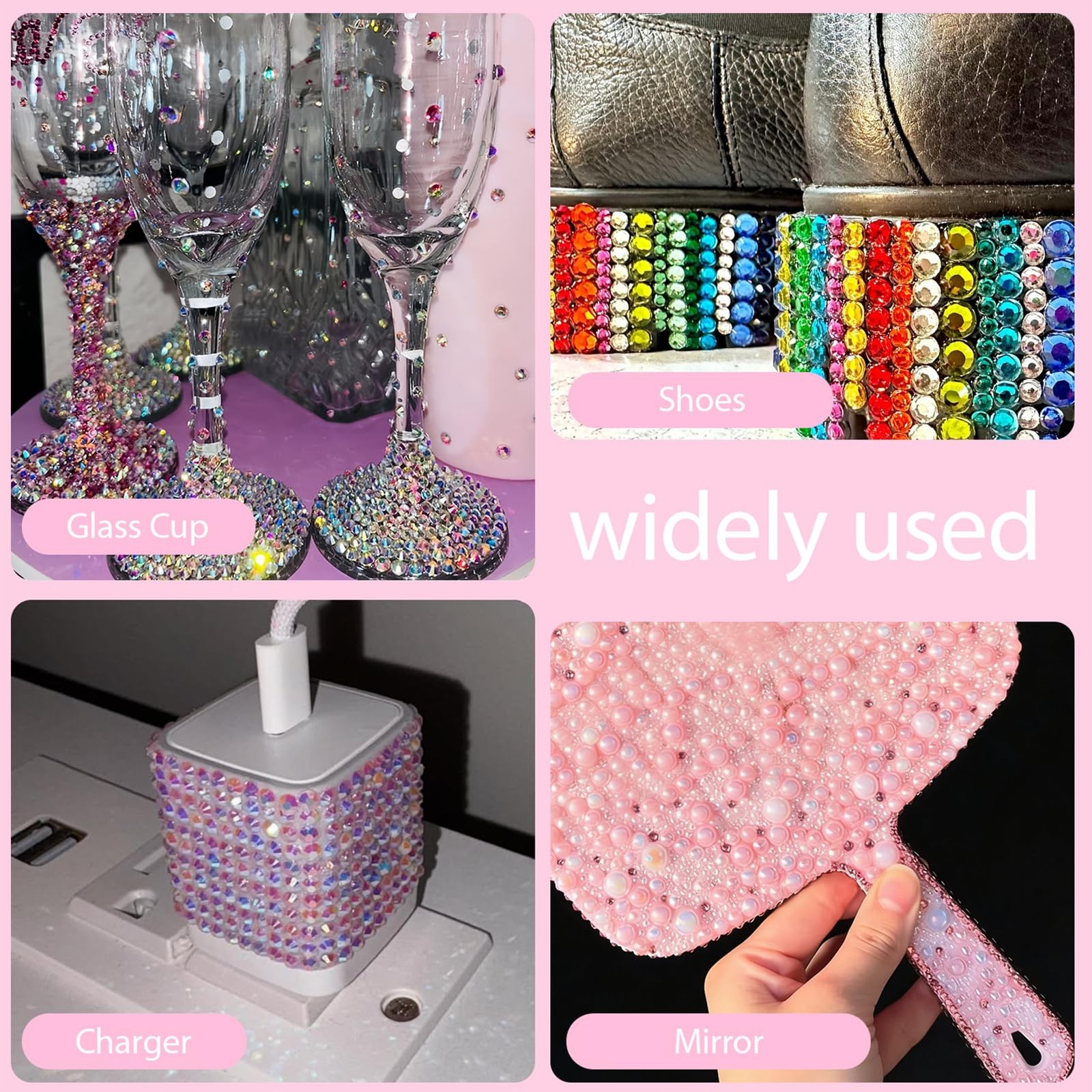 UWETIME 32000Pcs Resin Flatback Rhinestones for Bedazzling Kit with 4 Pcs B70…