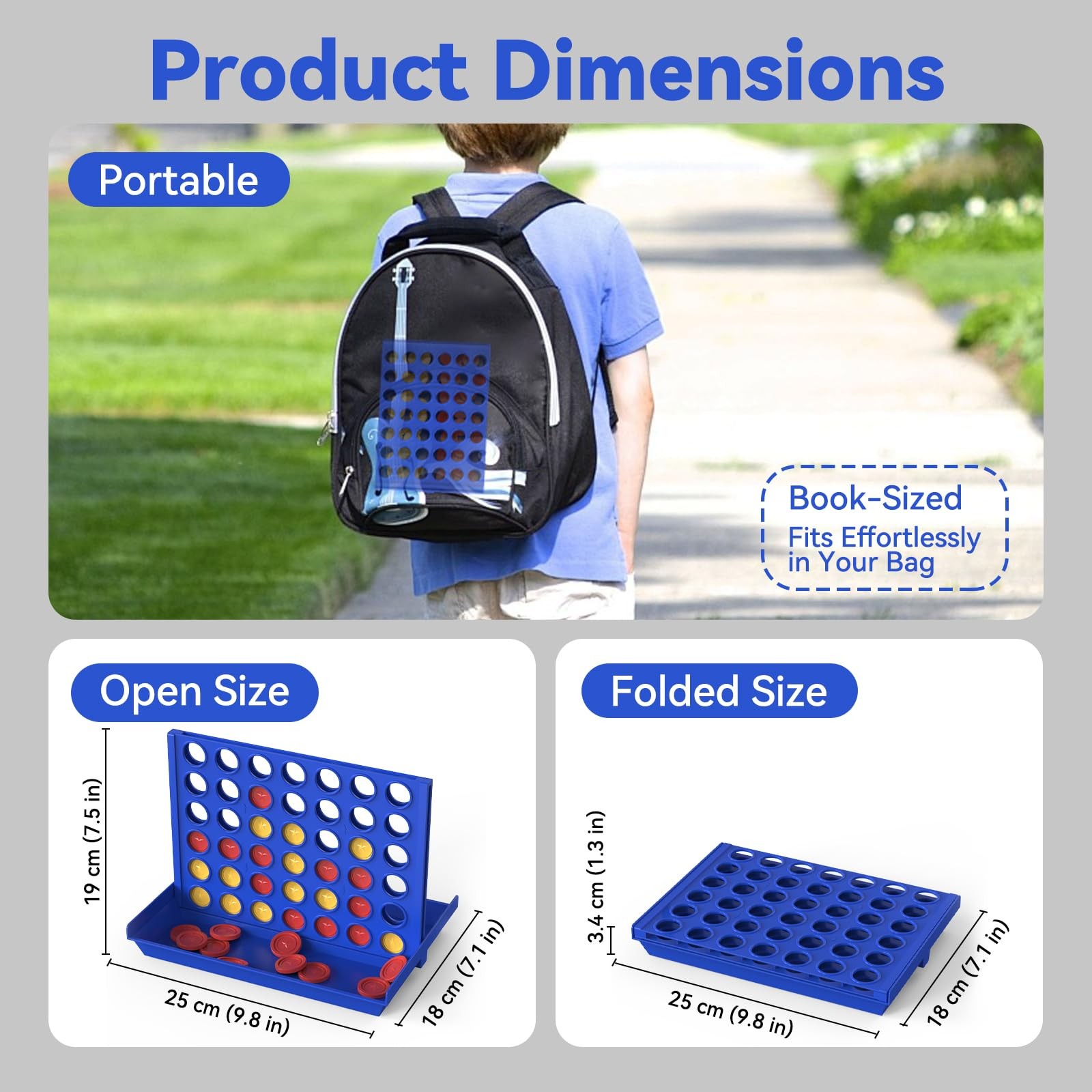 Pup Go Standard Size 4 in a Row 25cm x 18cm x 3.5cm (folded),