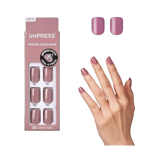 KISS No Glue Mani Press On Nails, , ”, Pink, 30 Count (Pack of 1) Petal Pink