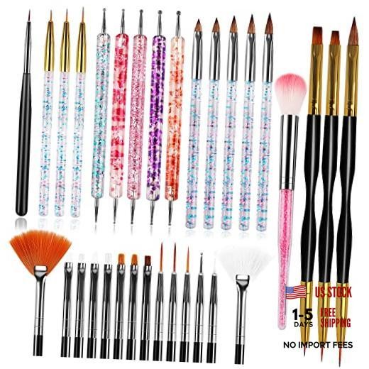32pcs Nail Art Brushes, Acrylic Brush, Liner Dotting Tools For Beginners |