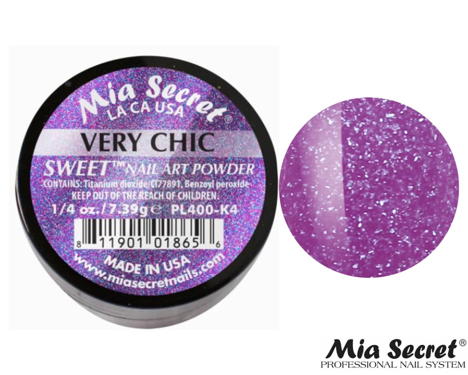 MIA SECRET Nail Art Powder 1/4oz- Very Chic (SWEET COLLECTION)