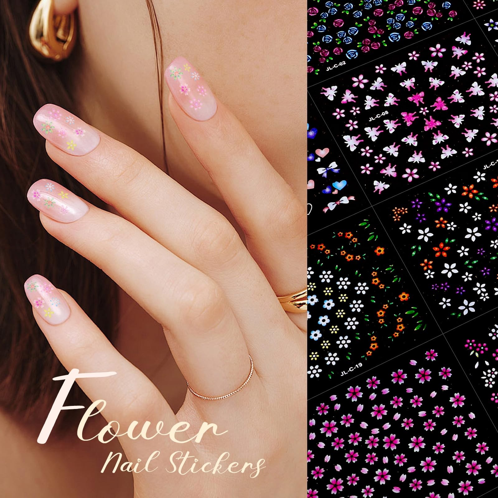 60 Sheets Cute Vibrant Translucent Multi-colors & Luxurious Metallic Golden