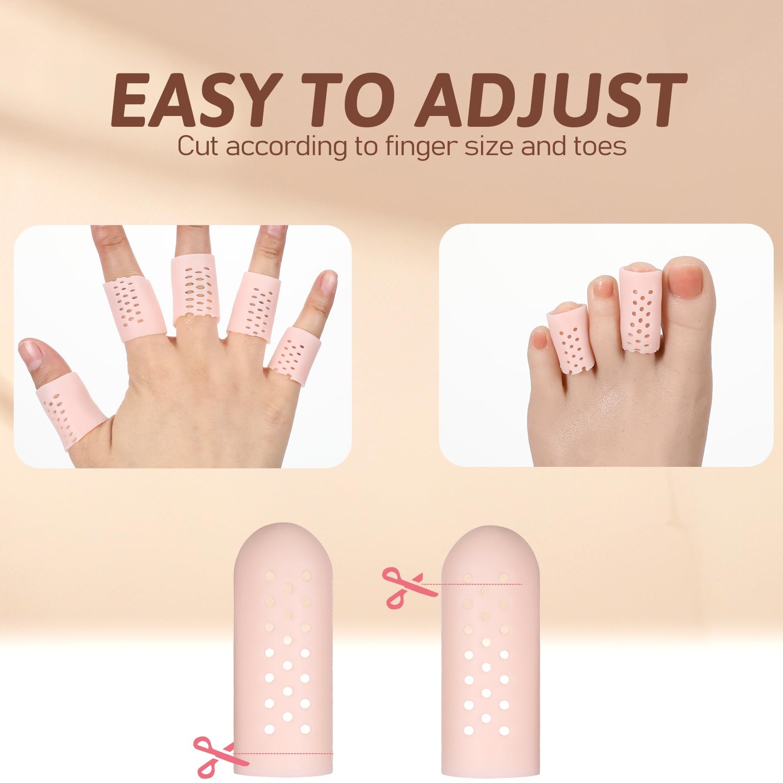 12 Pcs Gel Finger Cots with Air Holes, Breathable Silicone Finger Protectors …