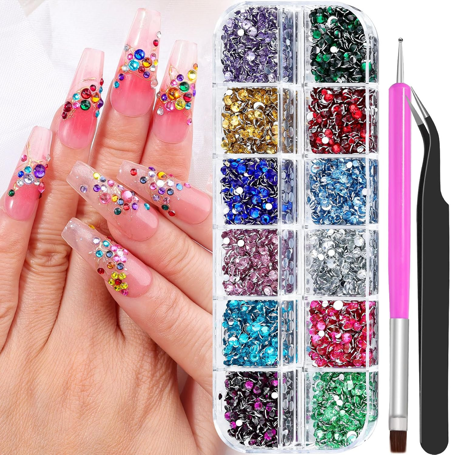 3D Mini Metal Punk Nail Art Studs, Mixed Sizes Gold Silver Black Alloy Cone Spik