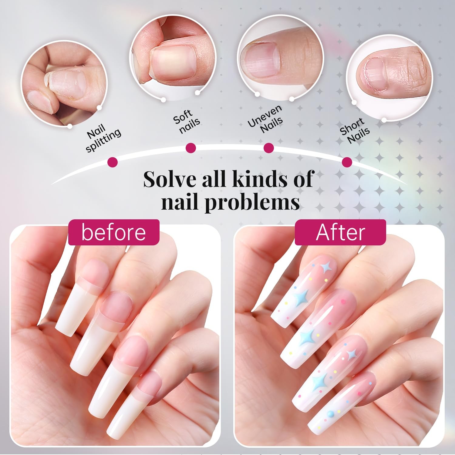 500PCS Soft Gel False Nails Tips Half Cover Acrylic Nail Tips 10 Sizes Lady …