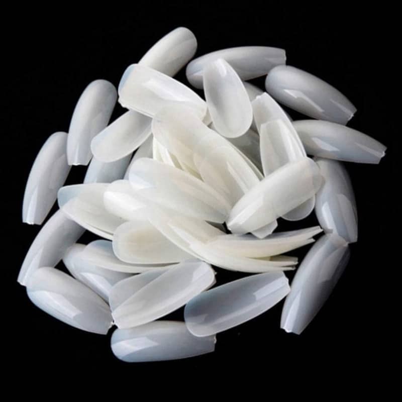 500pcs Long Coffin Ballerina Full Cover False Nail Tips 10 Sizes Acrylic Nails