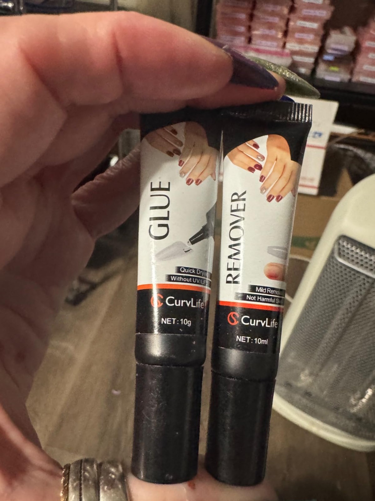 Curvlife Newly Upgraded Quick Drying 10G Semi Solid Nail Glue with 10Ml Remover