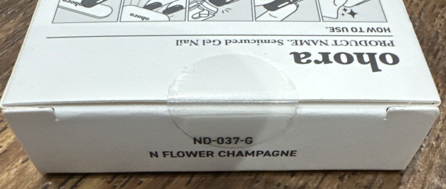Ohora Semi Cured Gel Nail Strips N Flower Champagne ND-037-G