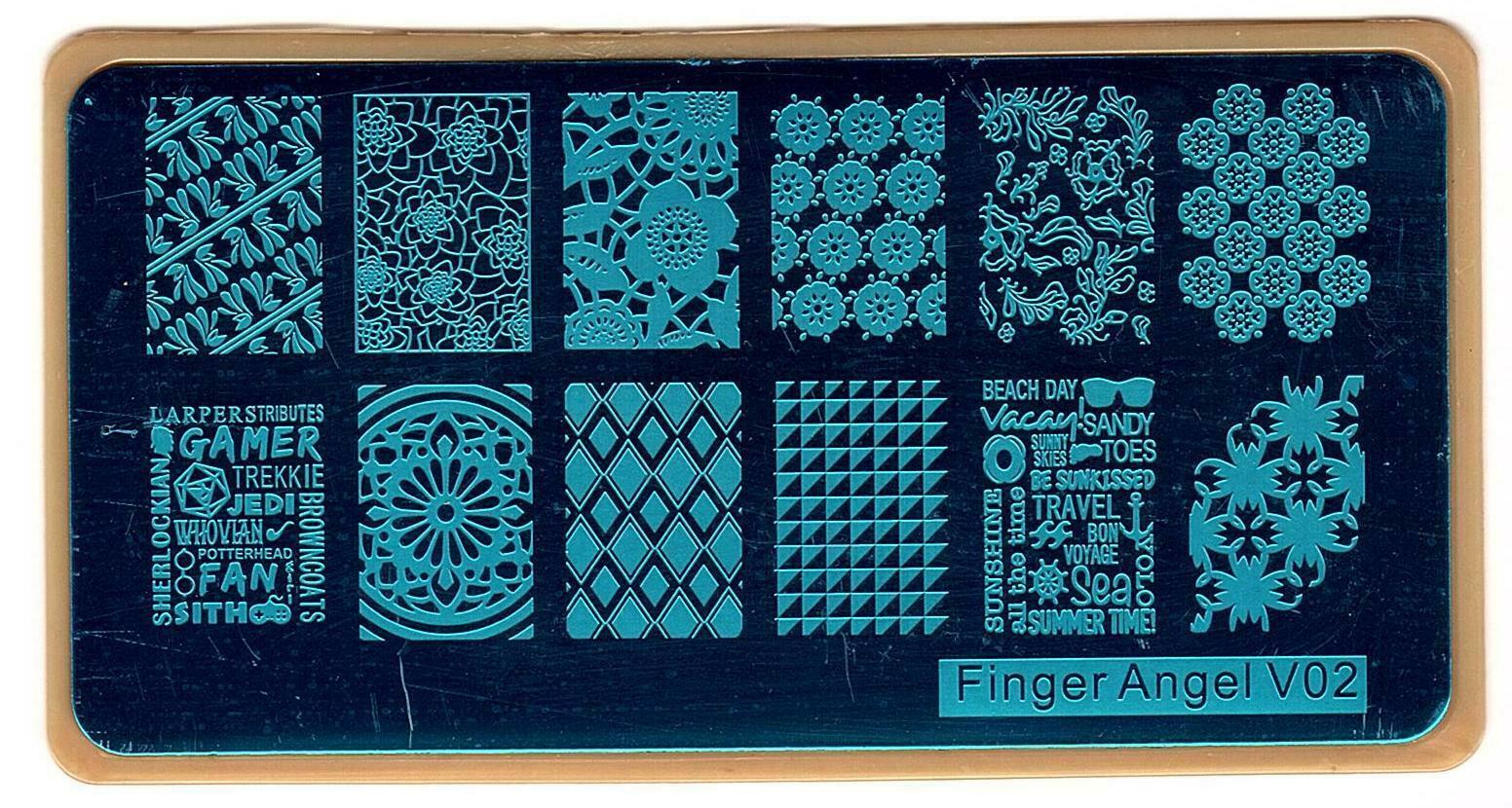 Nail Art Stamping Mix Design Metal DIY Image Plate With Backing Plate Holder NEW