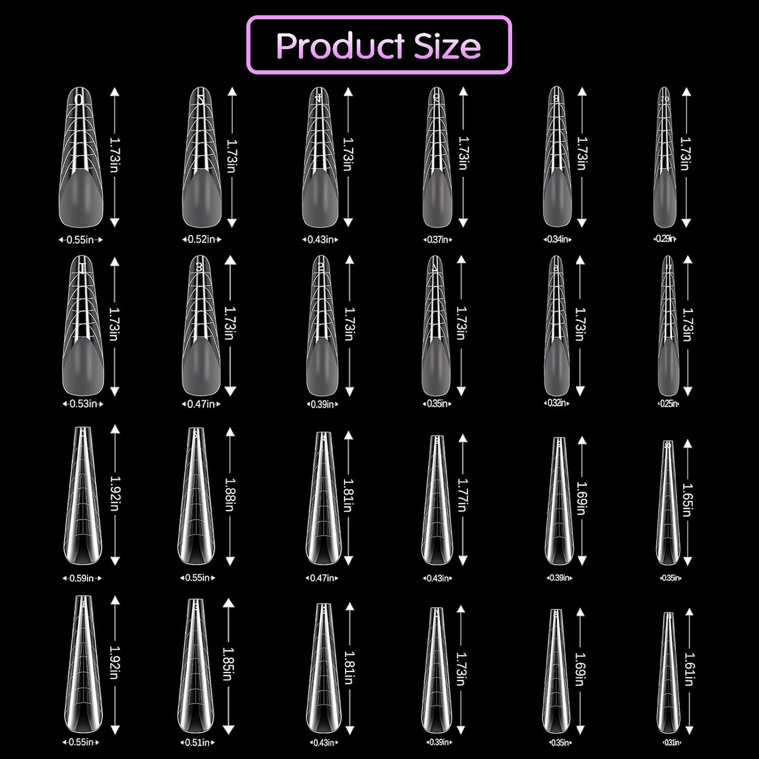 288PCS Nail Dual Forms for French Nails, Dual Nail Forms Molds Acrylic Nail Tips