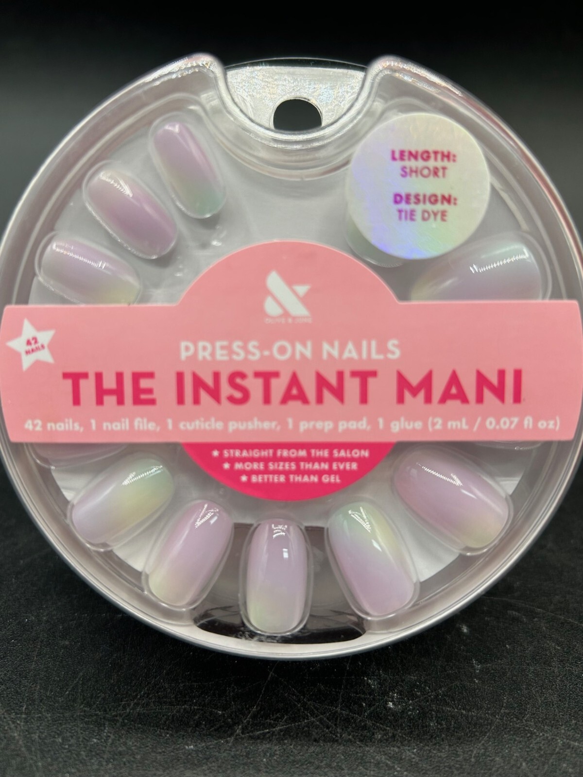 Olive & June Press on Nails The Instant Mani SHORT – TIE DYE