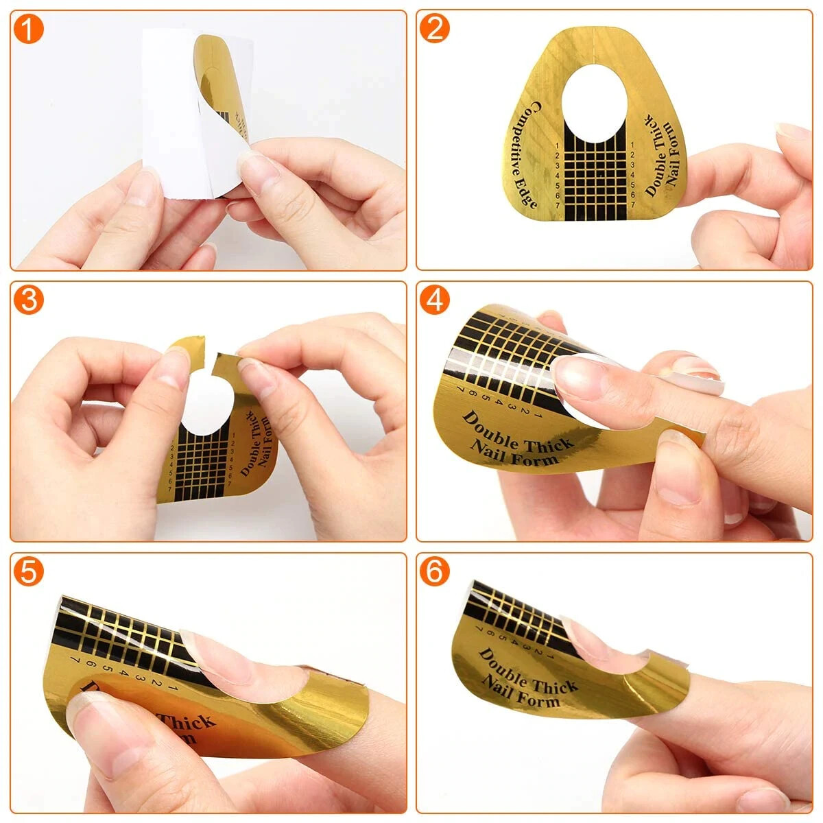 Winstonia 100 Pcs Nail Form Horseshoes for Acrylic/UV Gel Tip Nail Extensions