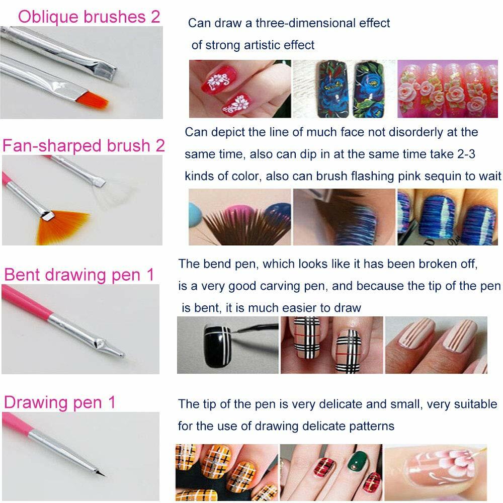 Nail Art Brushes Set 15 Pcs Nail Art Design Brushes Nail Liner Brush Tool Gifts