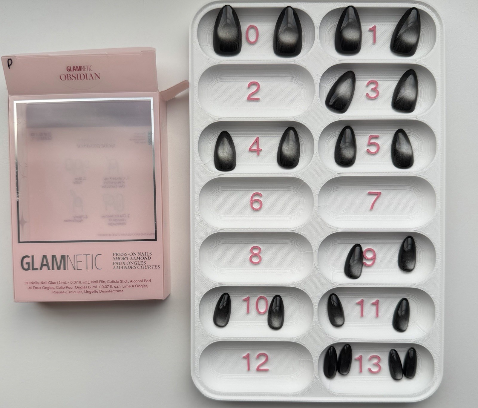 Glamnetic Press-On Nails Partials Short Almond Multicolor, Glue Included