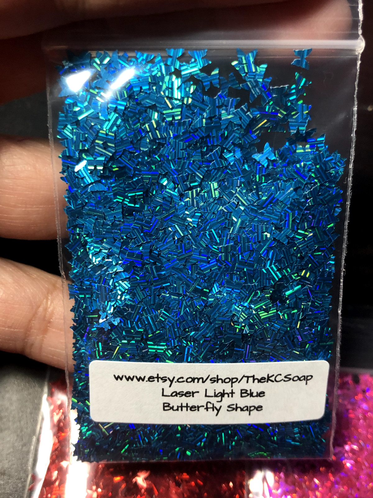 1TBSP Solvent Resistant LASER LIGHT BLUE Butterfly Shape Glitter Epoxy US Seller