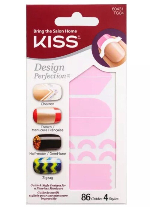 Kiss Nail Products Design Perfection, Tip Guides, 86 Guides + 4 Styles, #60431
