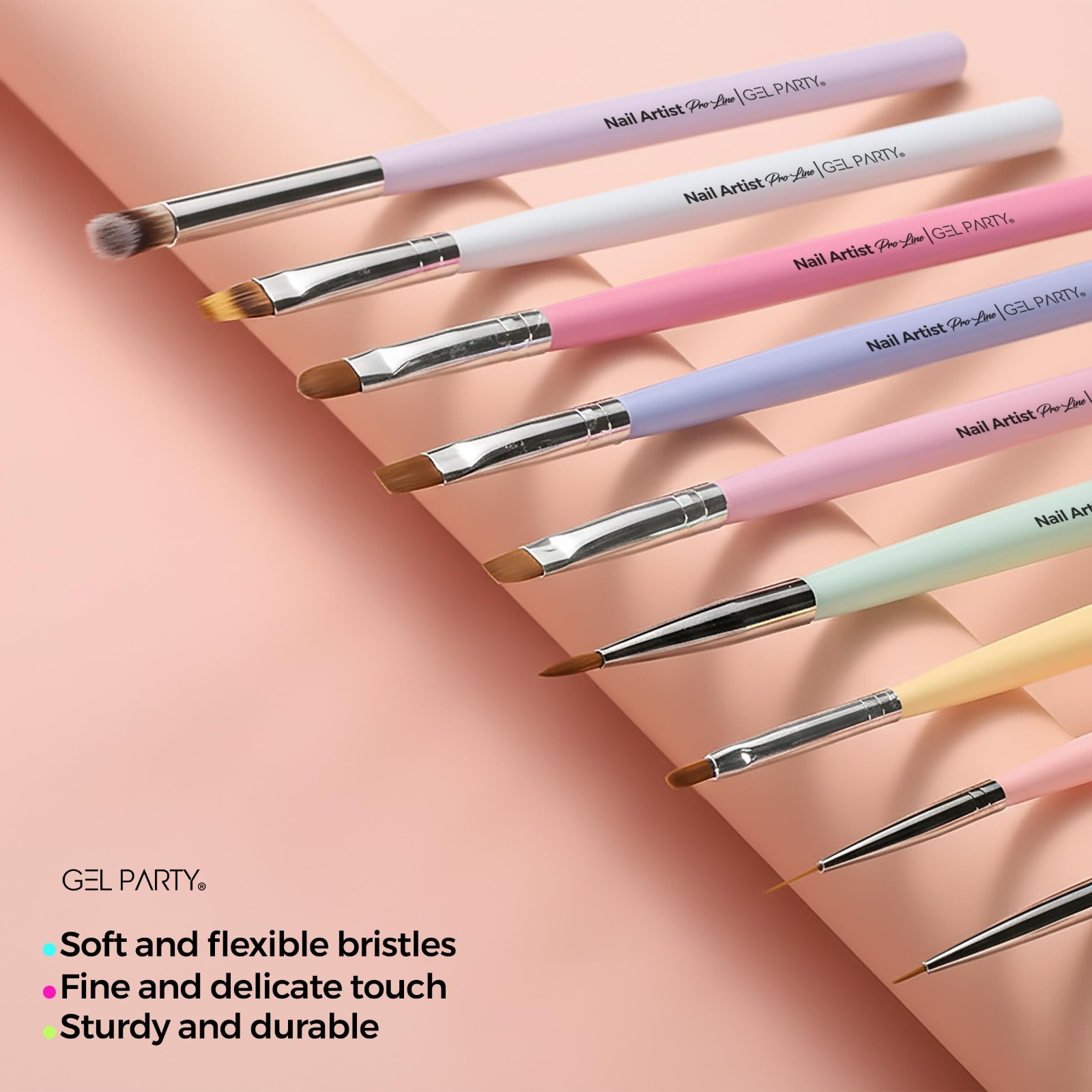 21 Pcs Pastel Nail Art Brush Set – Gel Polish, Acrylic, Ombre Tools & DIY Kit