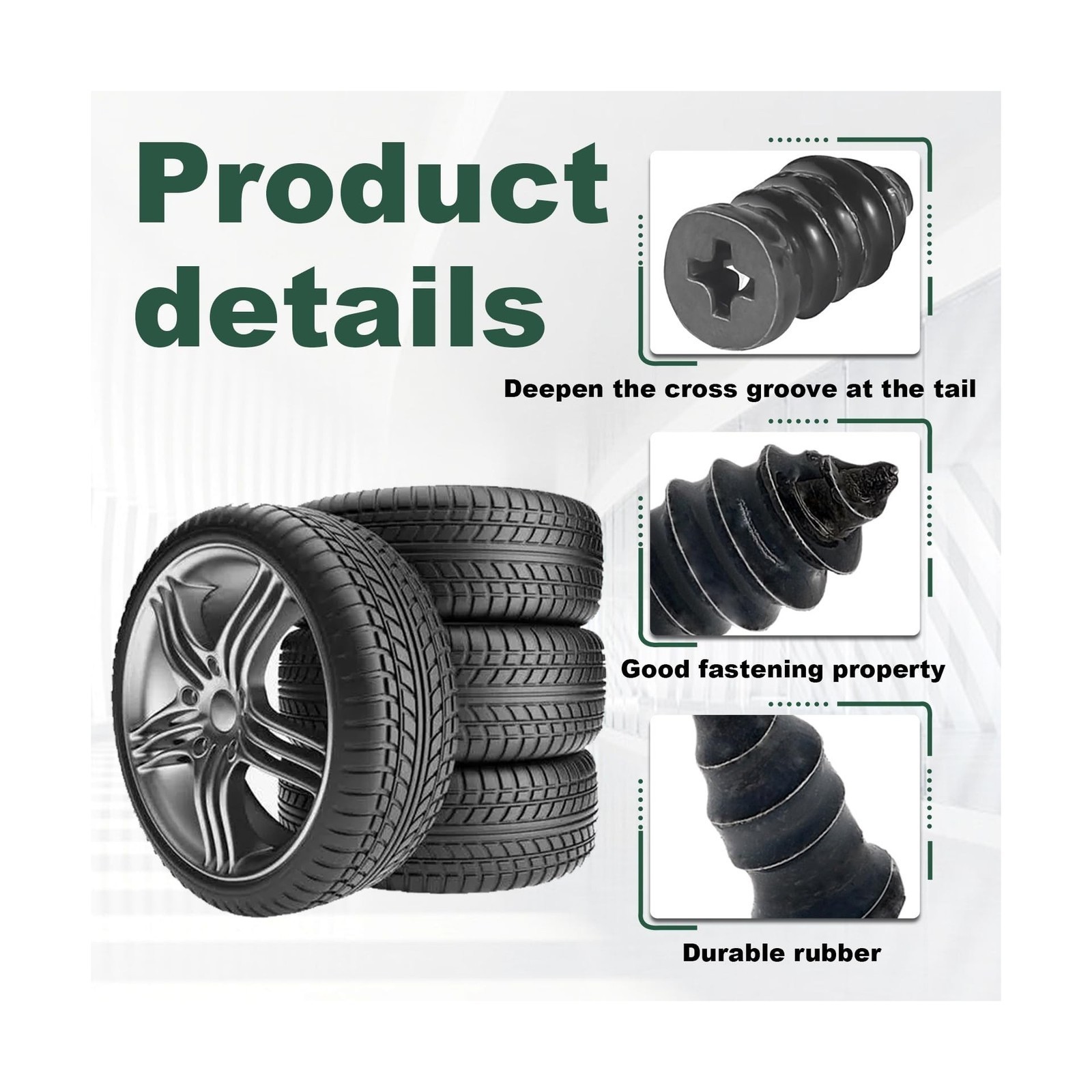 80Pcs Tire Repair Kit – For Car/Truck – Rubber Nails & Screw Plugs