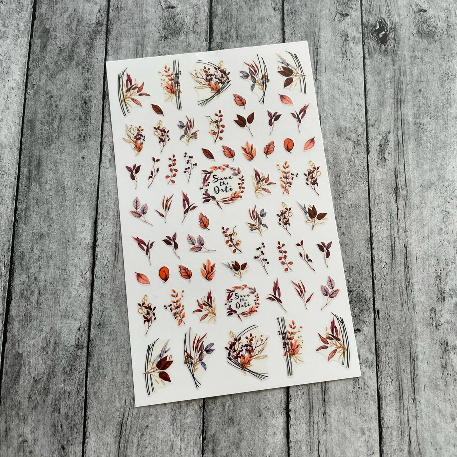 Autumn Leaves Nail Sticker Hello Autumn Fall Leaf Branch Geometric Lines