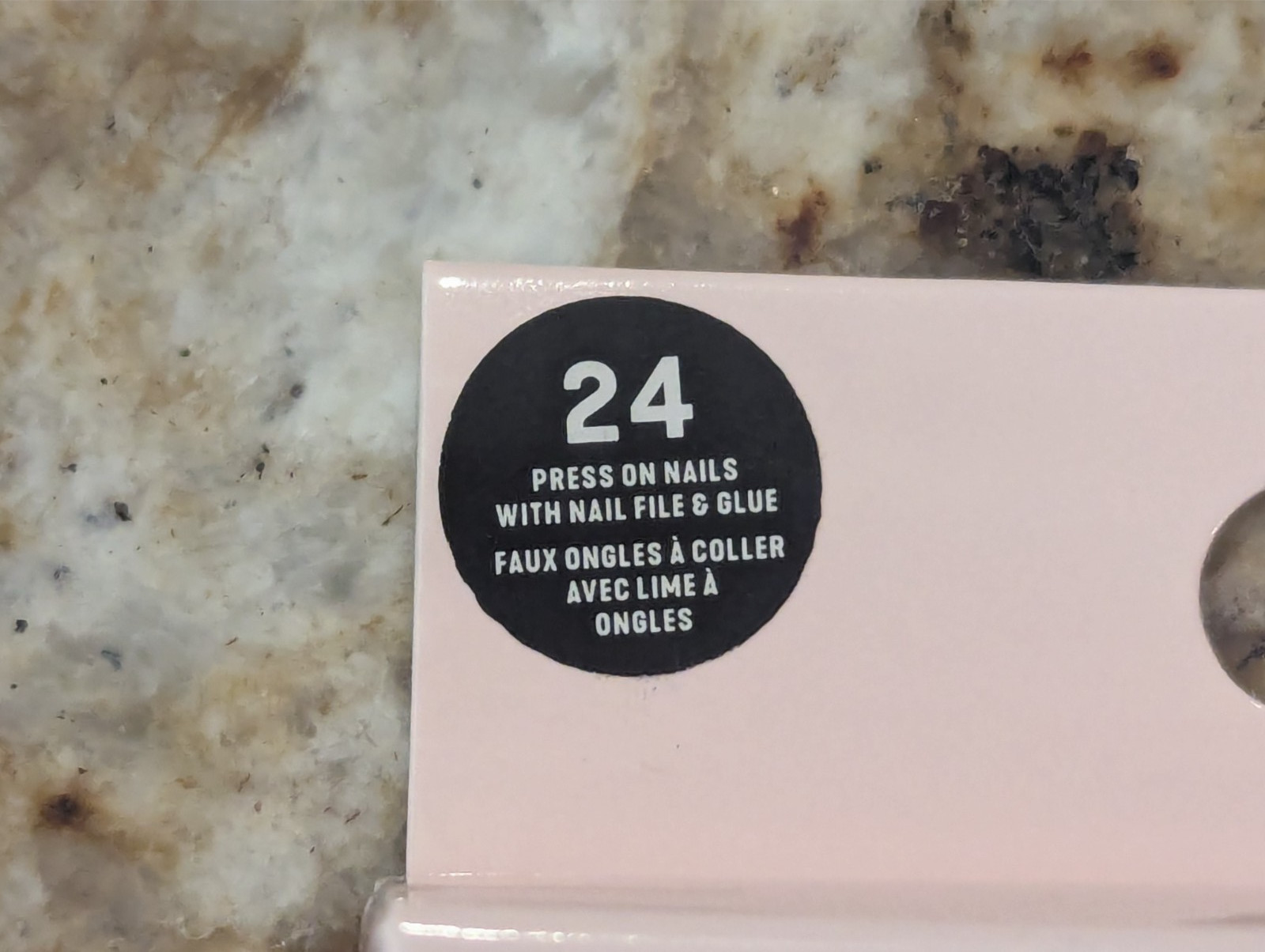 LA Express Beauty False Press On Nails File & Glue Almond 24 ct Pink Hearts