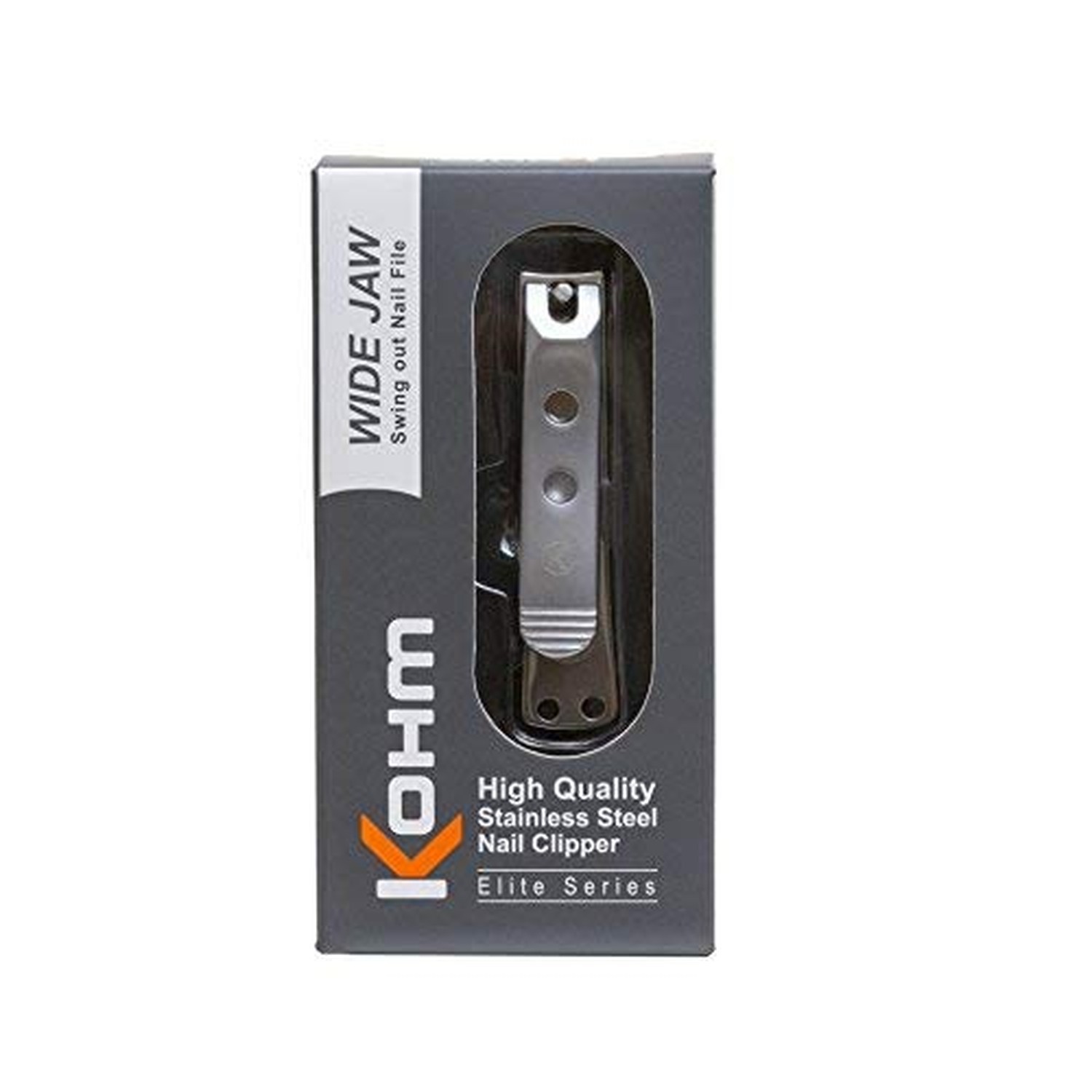 Kohm Curved Blade Edge Nail Clipper with Nail File (Swing Out), SS Wide Jaw T…