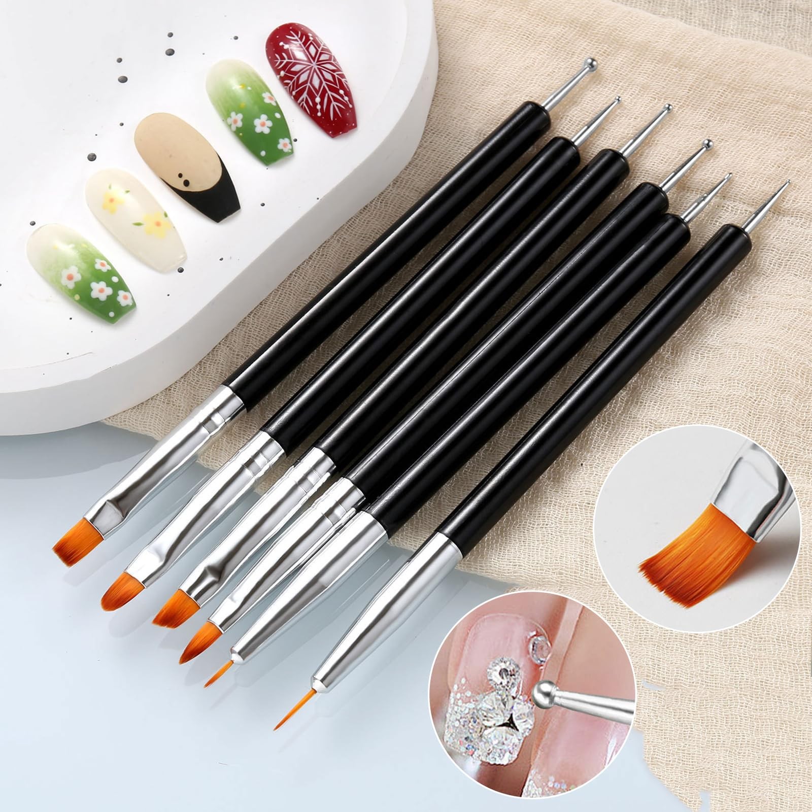 French Tip Nail Stamp Set, Clear Silicone Nails Stamping Jelly Stamper with S…