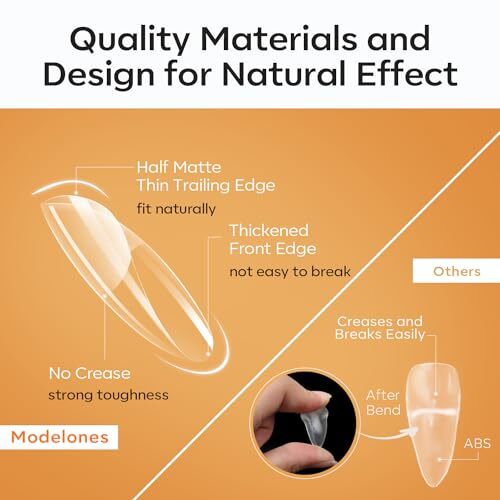 Short Oval Nail Tips, Pre-shaped Round Full Cover Fake Nails A8-Short Oval