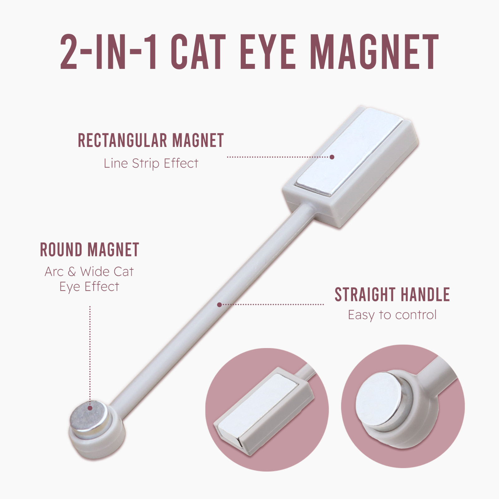 1pc 3D Cat Eye Dual End Magnetic Board Wand Nail Art Tool UV Gel Nail Polish