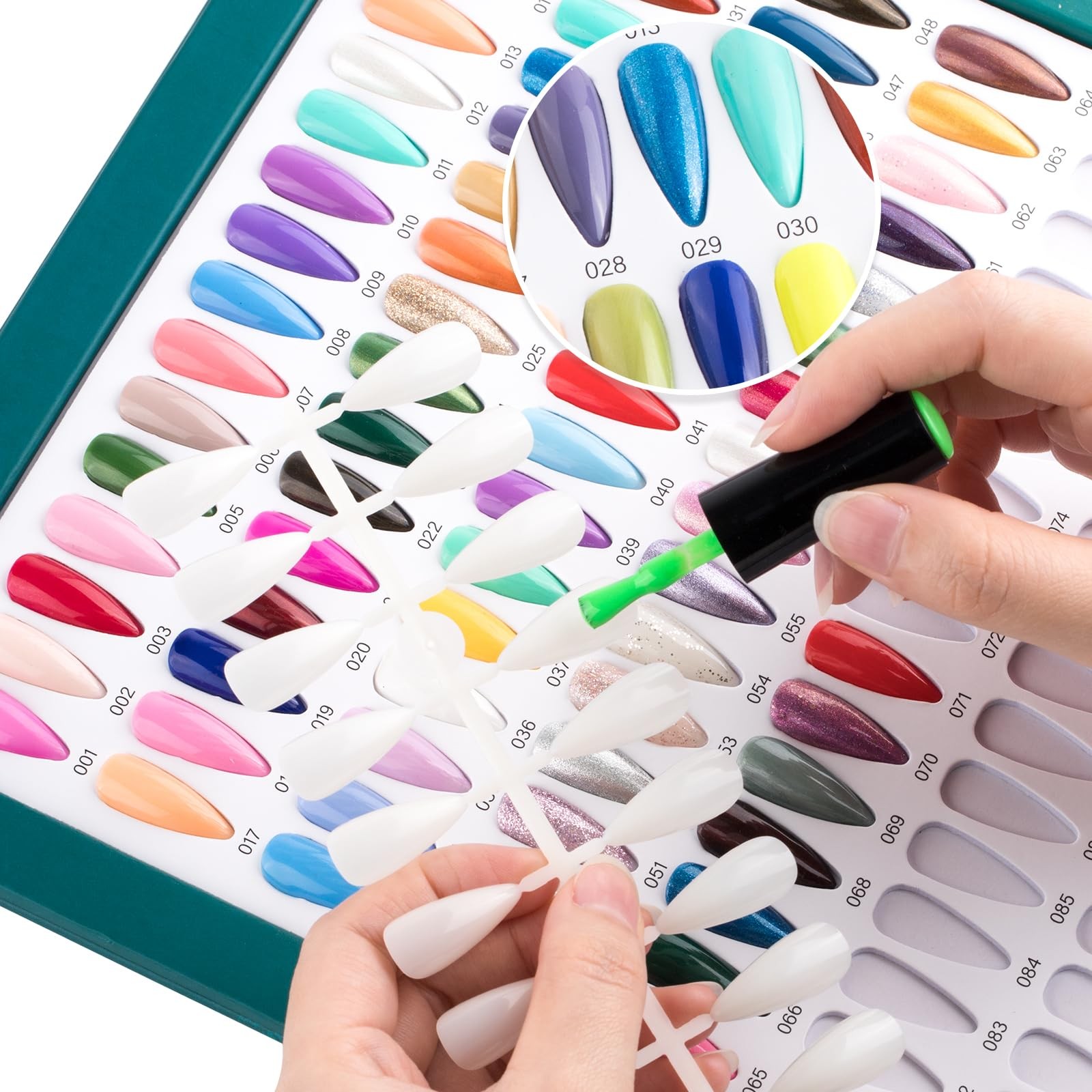 320 Nail Colors Chart Nail Gel Polish Display Book with 480 False Nail Tips P…