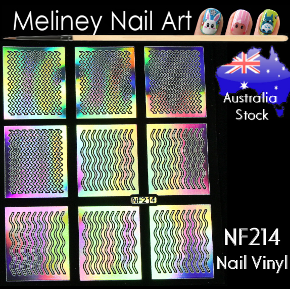 NF214 Waves Nail Vinyl Sticker decoration Stencil Vinyls Art Craft Supplies
