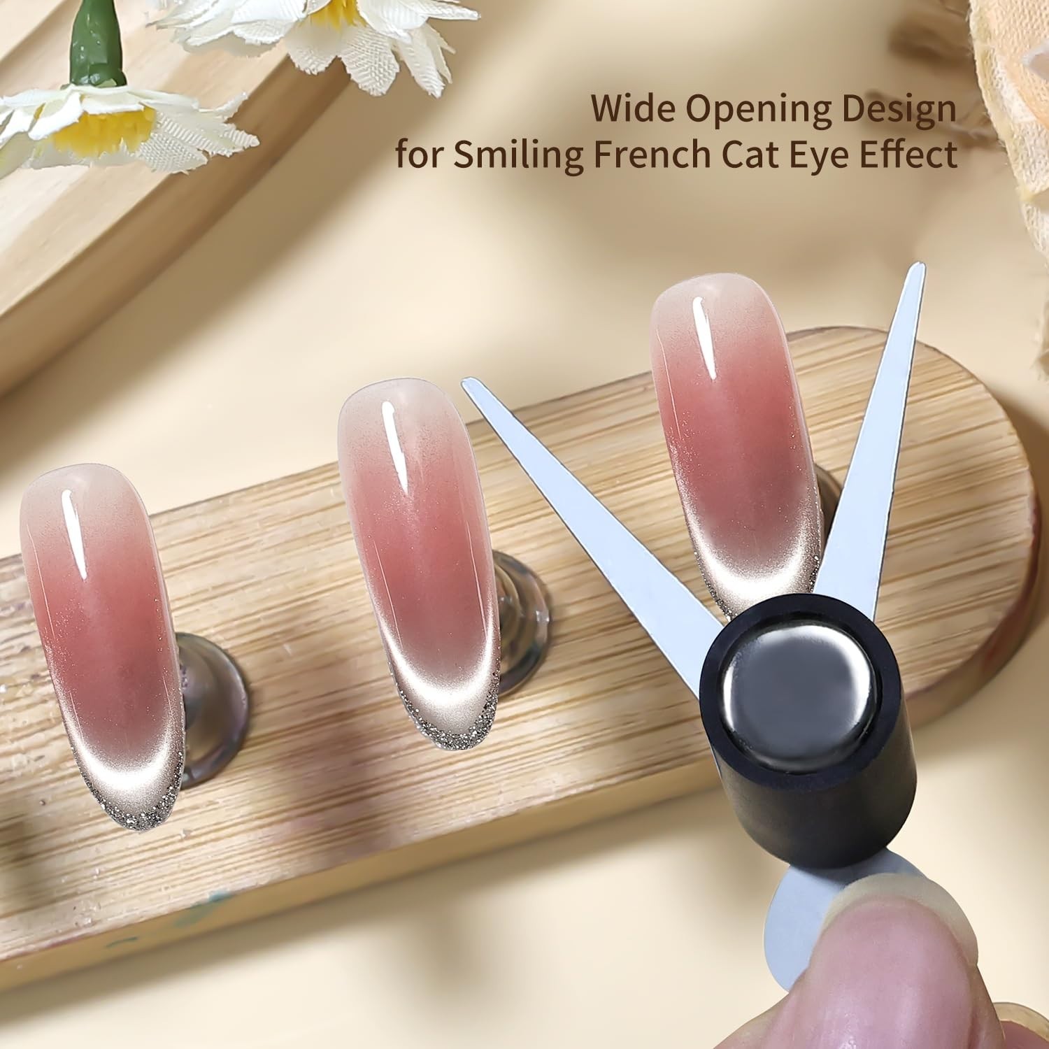 Cat Eye Magnet for Nails, Double Head French Cat-Eye Magnet Tool with Scissor…
