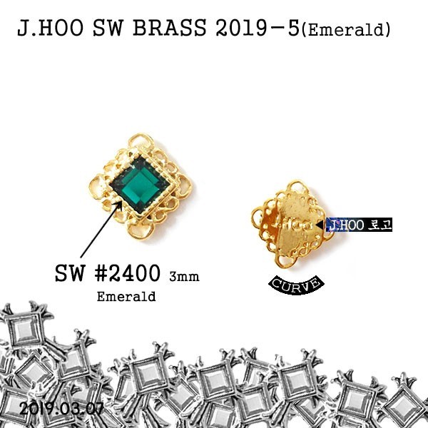 J.Hoo Nail Charms – SW 2400 Parts 2019-5 Gold plating ( 2pcs)