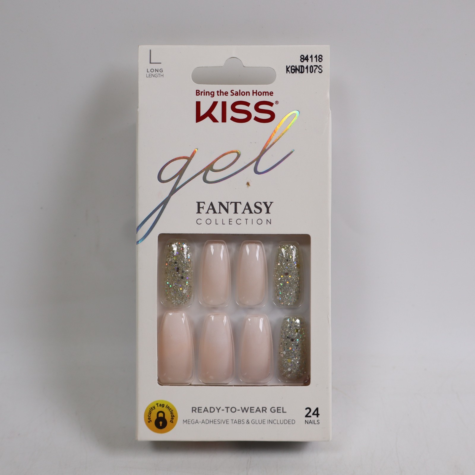 2 PACK KISS Gel Fantasy Collection Press-On Nails, KGND107S Long 24ct