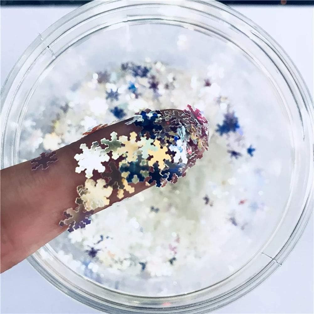 Snowflake Confetti Glitter Laser Sequins for DIY Crafts, Nail Art Decoration, Pa