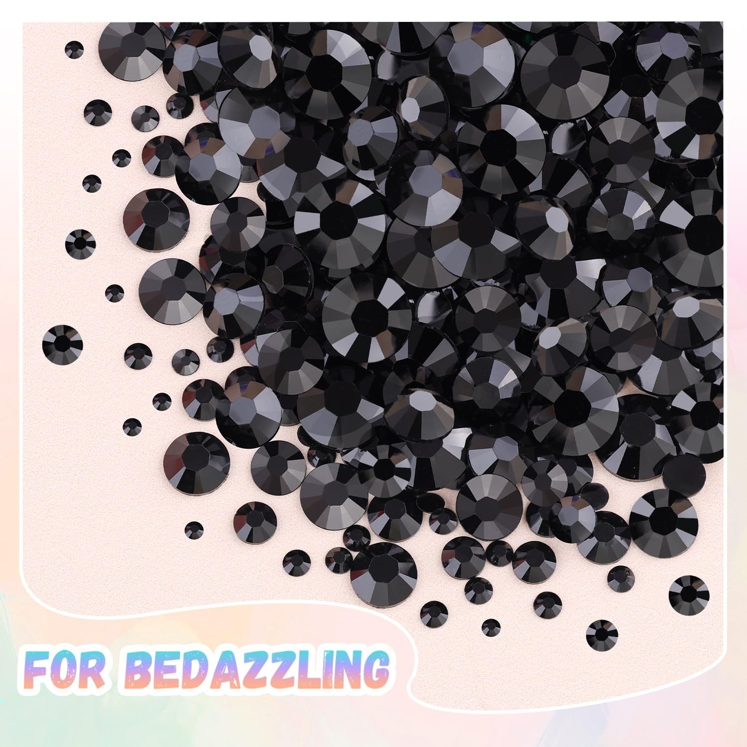 30000Pcs Resin Rhinestones for Bedazzling with B7000 Jewelry Glue, Black Flat…