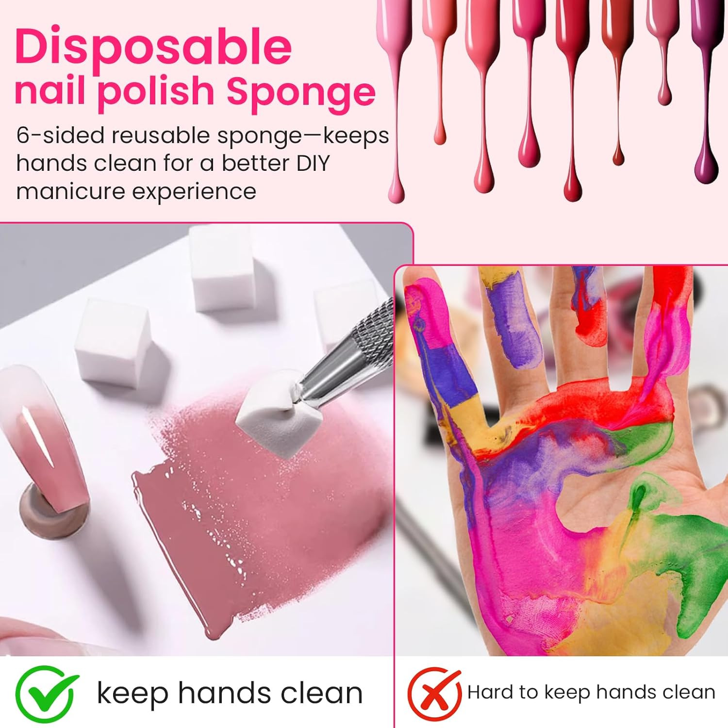150 PCS Nail Sponges for Ombre Nail Art Supplies Brushes Design Tools Nail Tech