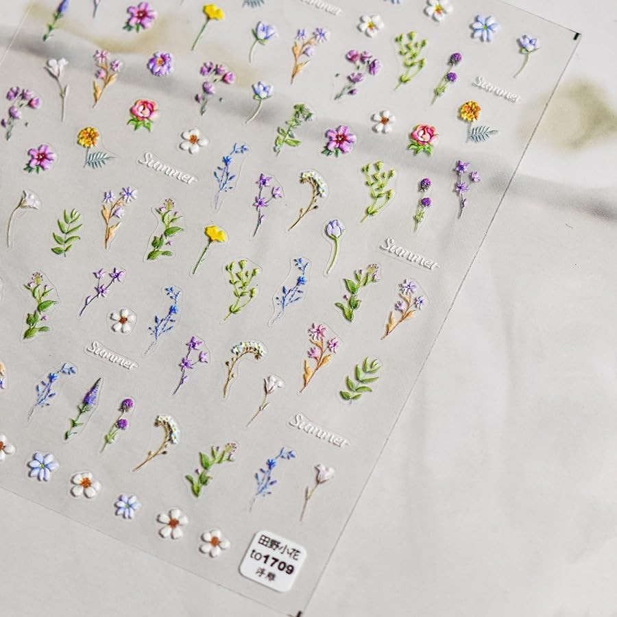 Flower Nail Stickers for Nail Art – Flowers Nail Art Stickers Summer Floral L…
