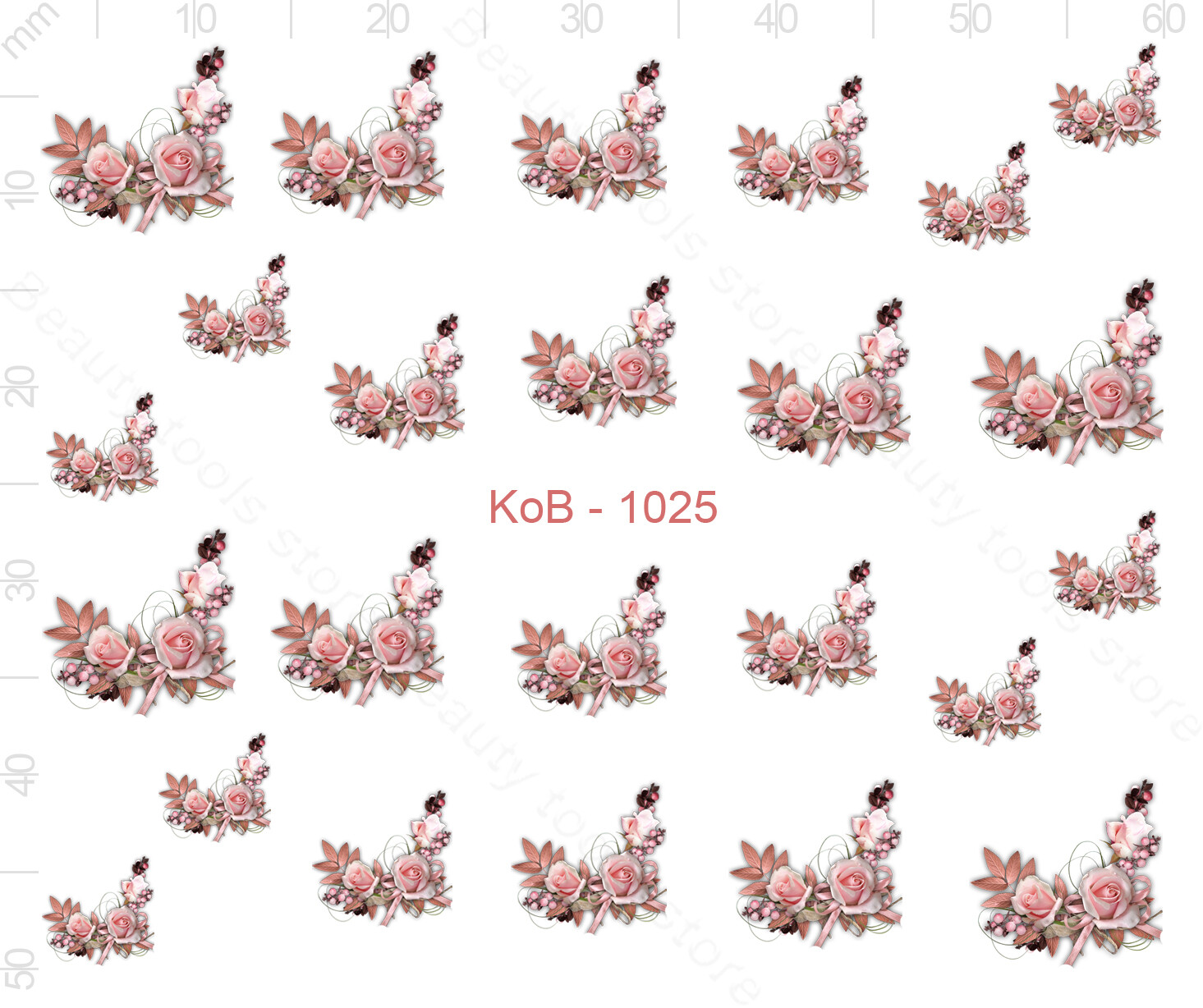 Nail Art Water Transfer Stickers Decal Pretty Pink Roses Flowers KoB-1025