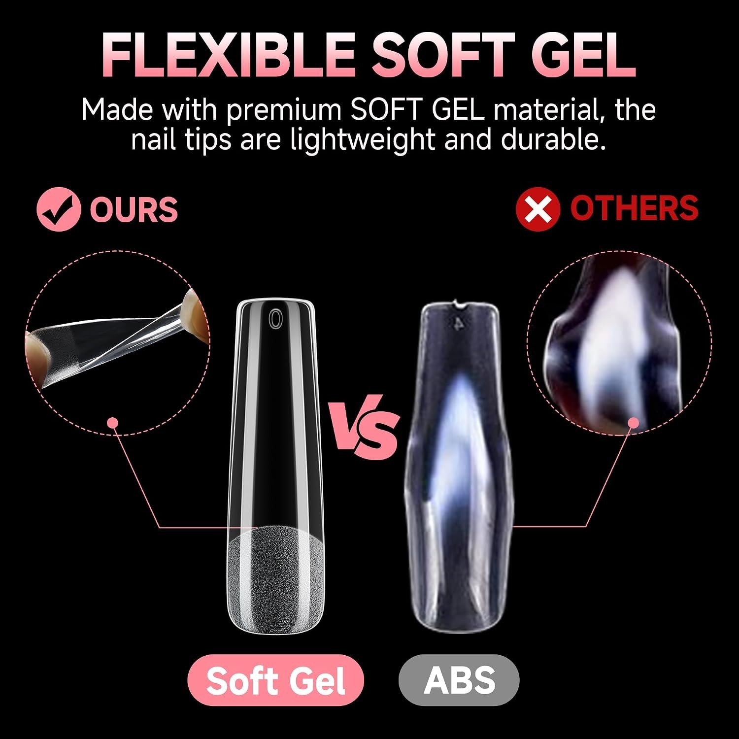 Half Matte Full Coverage Traceless Gel Nail Tips – 216PCS for Creative Designs