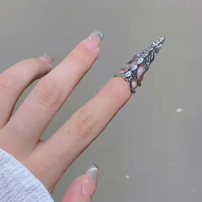 New Gothic Rock Machinery Manicure Fingertip Ring Nail Ring Punk Metal