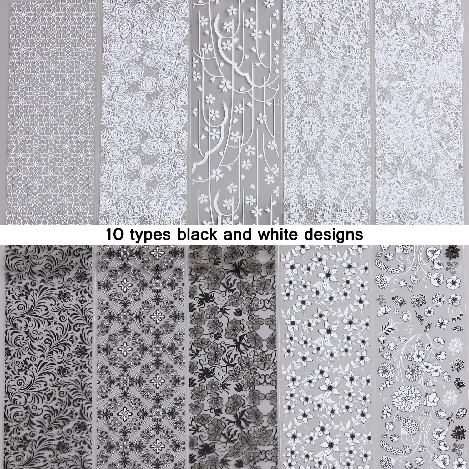 FSpronail Lace Nail Foil Transfer 10 Rolls