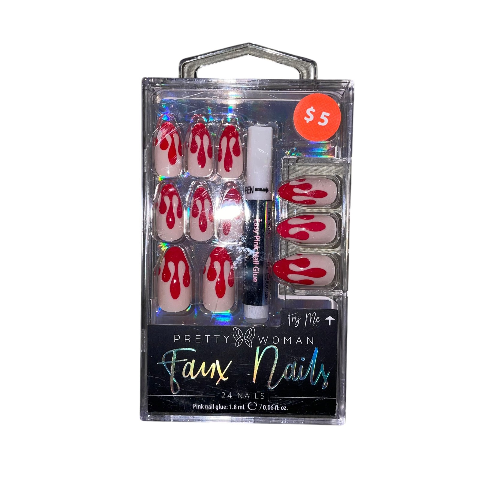 Pretty Woman Faux Nails Press On Halloween Designs Lot 3 Variant Packs with Glue