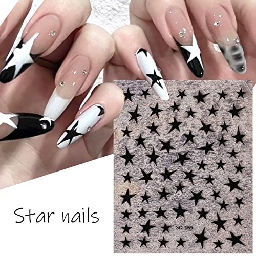 8PCS Star Nail Stickers 3D Shiny Glitters Starlight Self-Adhesive Nail Decals