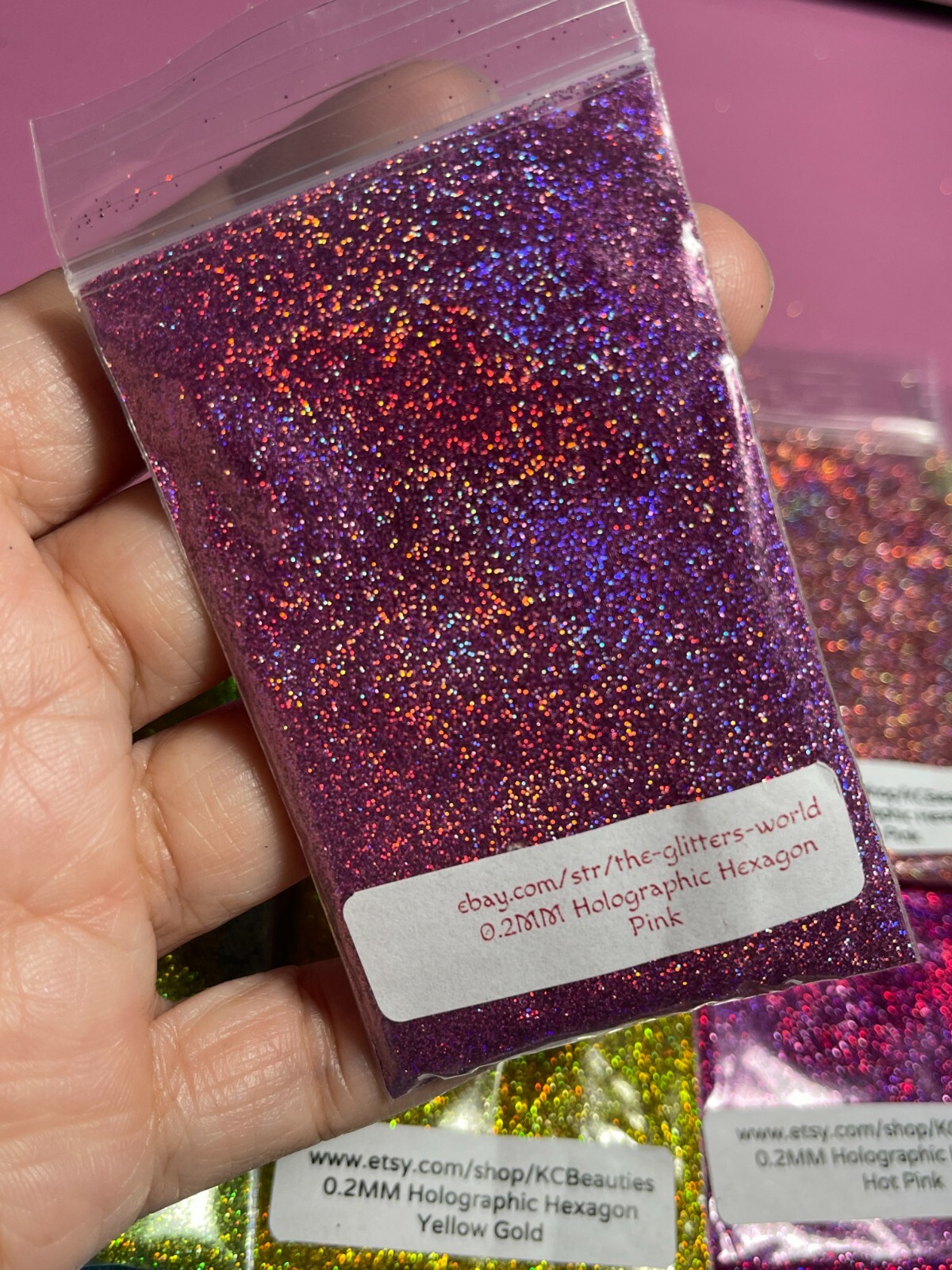 0.2MM Holographic Hexagon fine glitter You Choose Color Nail Art USA